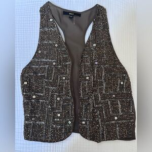 Brown Beaded Vest